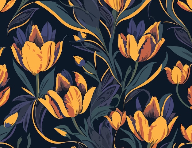 Tulpen bloem schoonheid onthuld platte vector 2D
