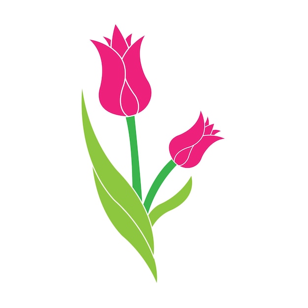 Tulpen pictogram logo vector ontwerpsjabloon