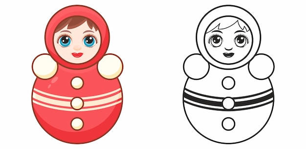 Vector tumbler doll rolypoly toy russian doll nevalyashka tilting doll punching clown matryoshka