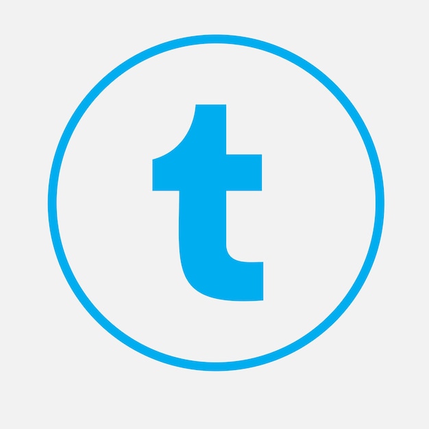 Tumblr-logo Blauw thema pictogram Stel tumblr pictogram in