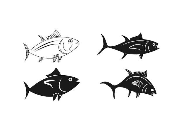 Illustrazione isolata del vettore del modello di disegno dell'icona del tonno