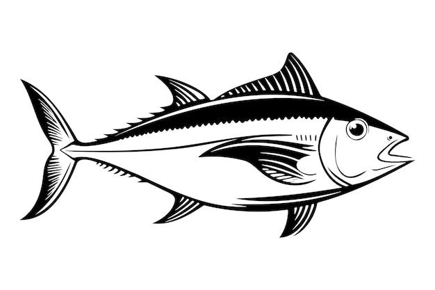 Tuna fish silhouette isolated vector illustration