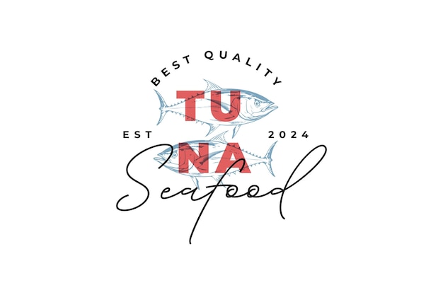 Vector tuna seafood logo design