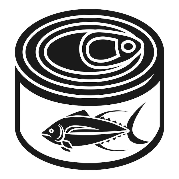 Tuna tin can icon Simple illustration of tuna tin can vector icon for web design isolated on white background