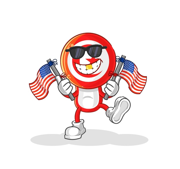 Tunesië amerikaanse jeugd cartoon mascotte vector