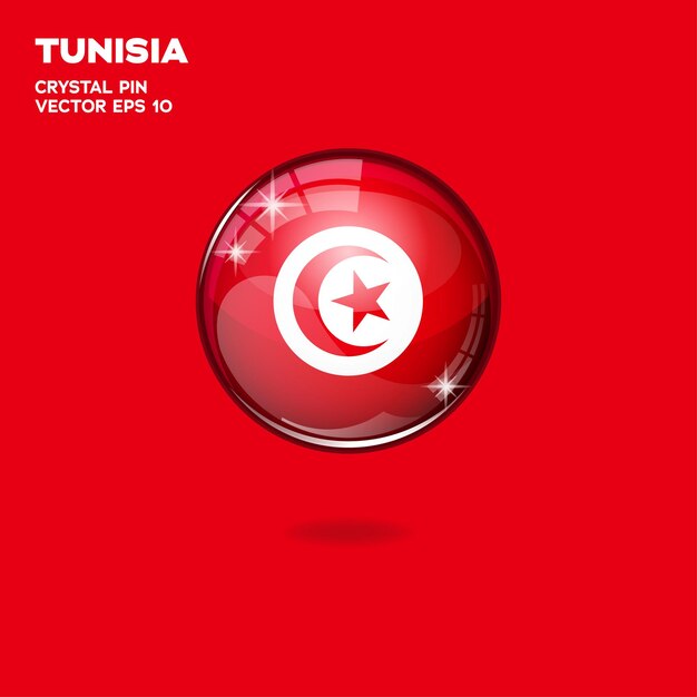 Tunisia flag 3d buttons