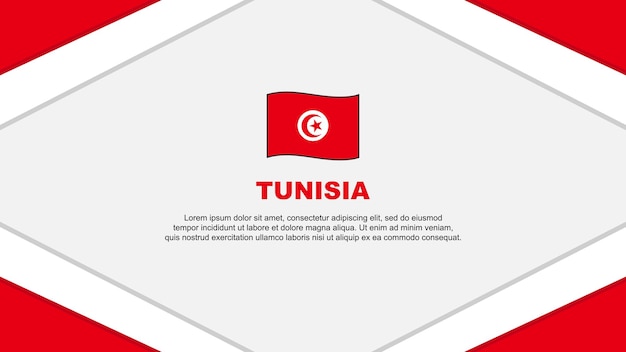 Bandiera della tunisia modello di disegno di sfondo astratto bandiera del giorno dell'indipendenza della tunisia cartoon illustrazione vettoriale modello tunisia