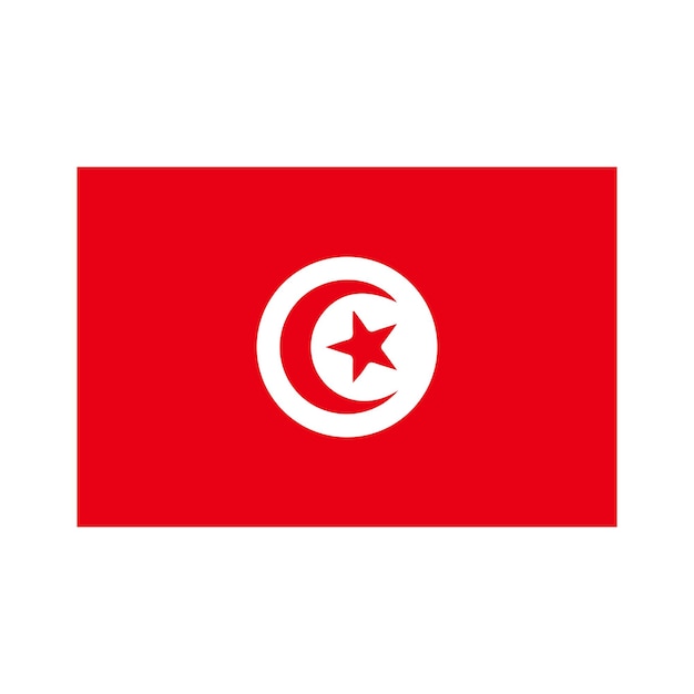 Vector tunisia flag vector red patriotic banner flat