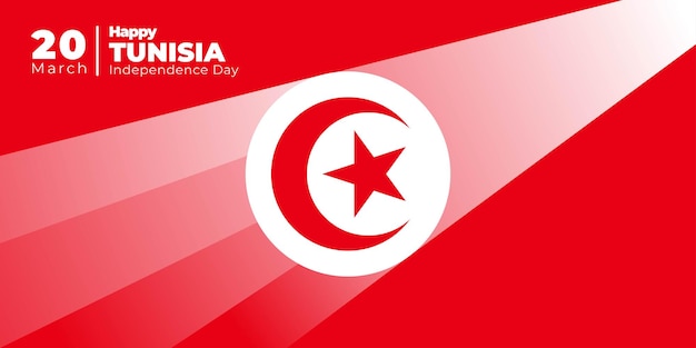 Tunisia independence day with shined tunisia emblem flag for tunisia independence day design