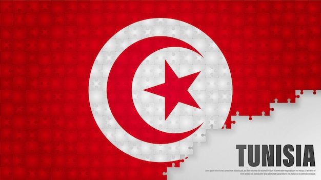 Vettore fondo della bandiera della tunisia elemento di impatto per l'uso che si desidera fare di esso