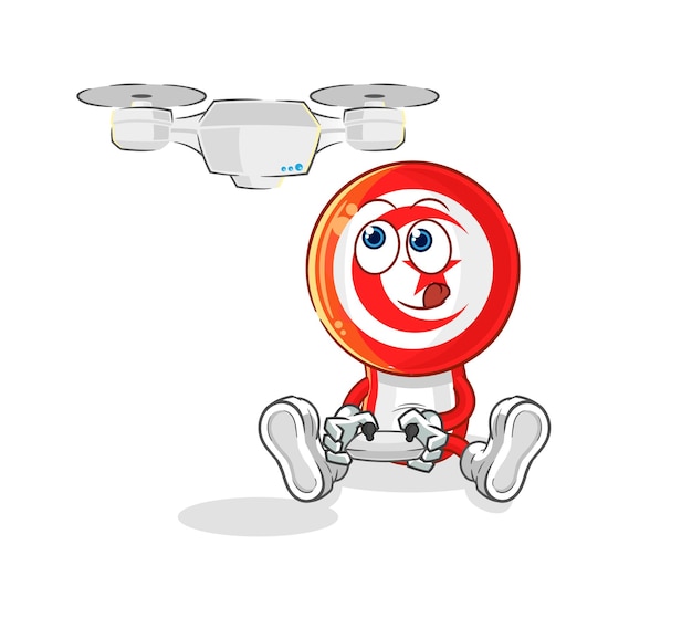 Vector tunisia with drone character cartoon mascot vector