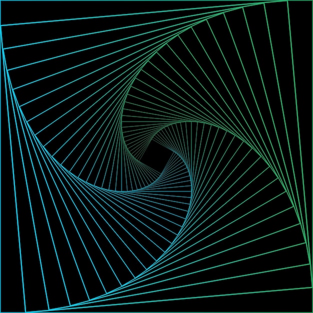 Tunnel astratto twisted colorato tunnel 3d twisted lines logo wireframe tunnel di superficie 3d