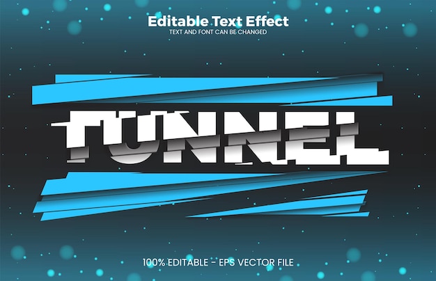 Vector tunnel editable text effect in modern trend style