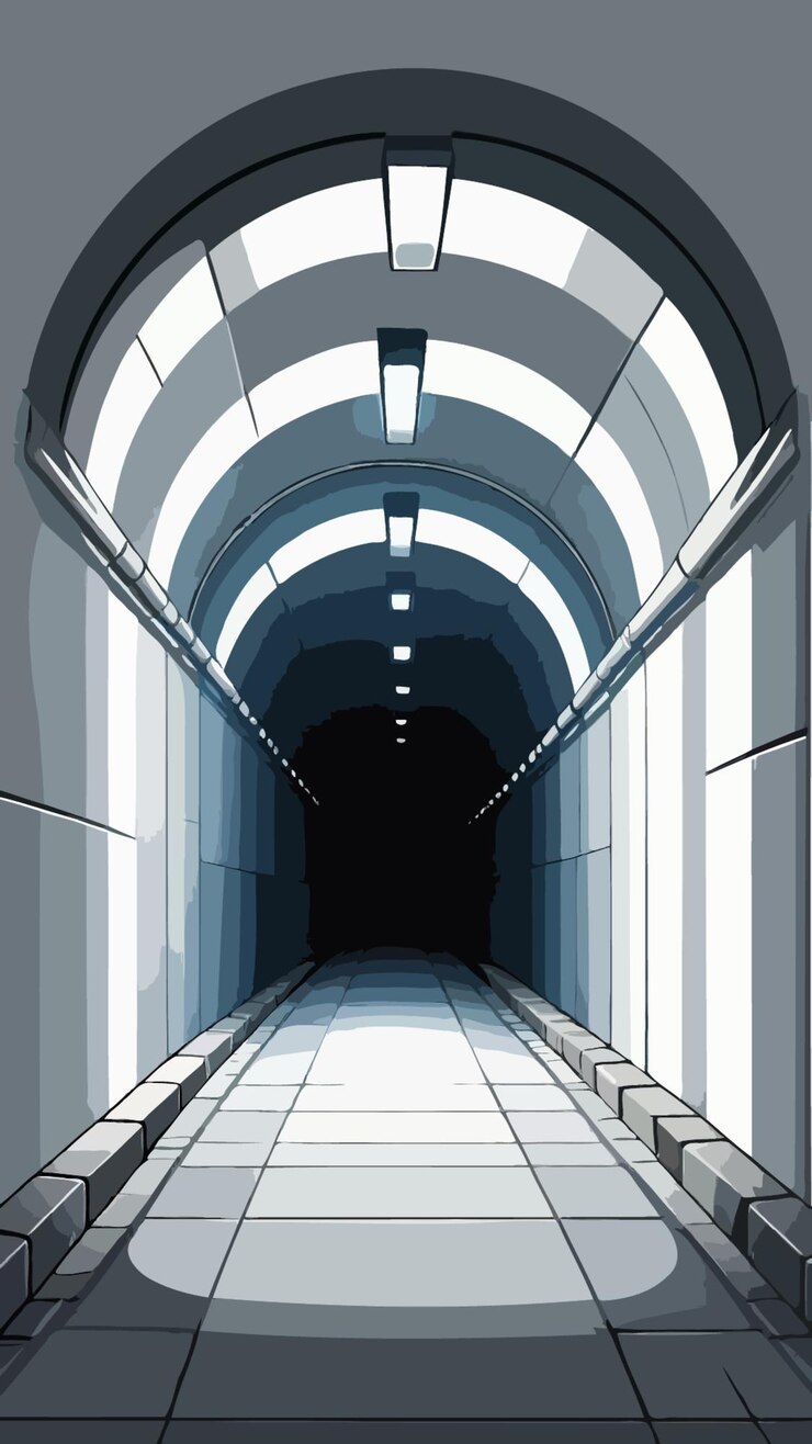 Vector a tunnel illustration cartoon drawing artwork vector