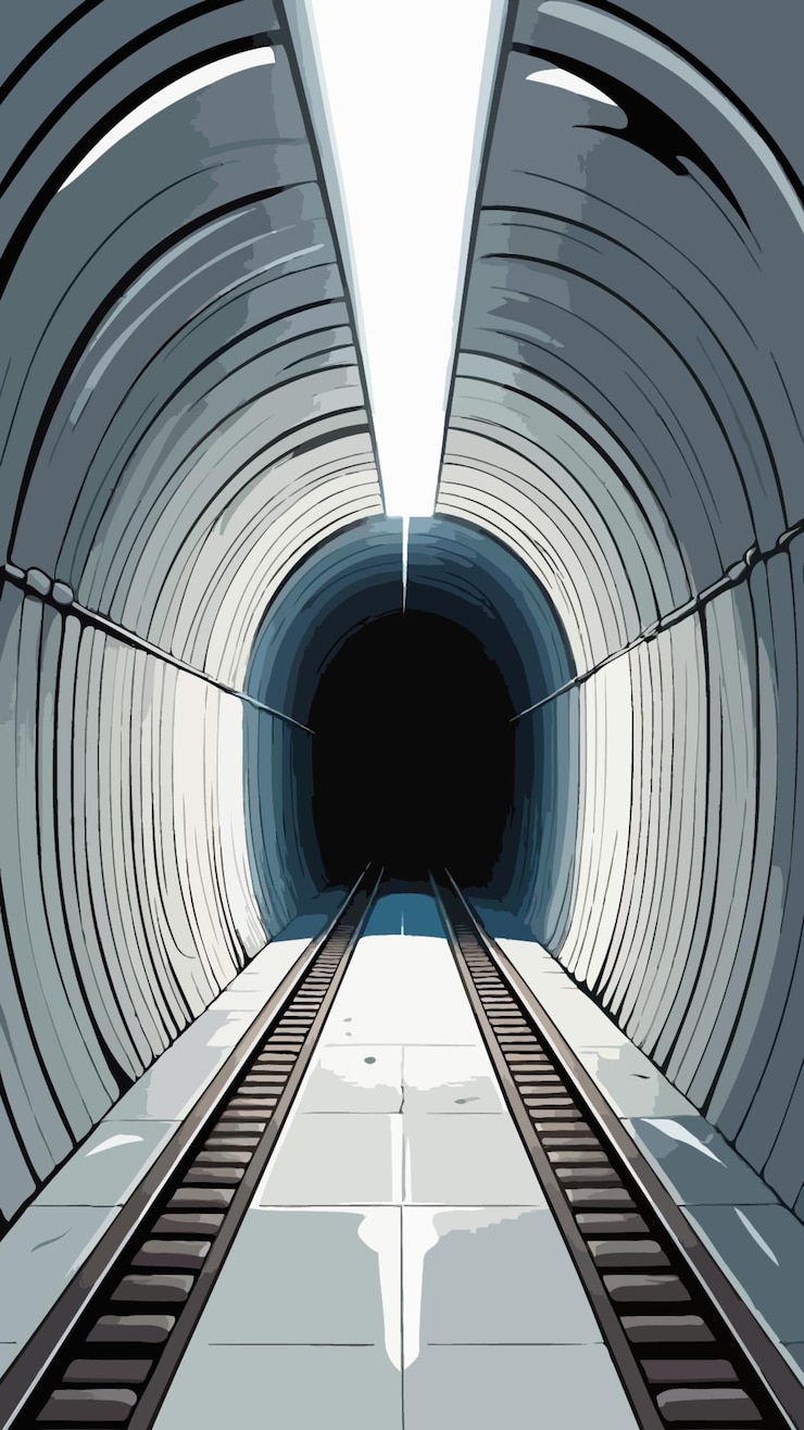 Vector a tunnel illustration cartoon drawing artwork vector