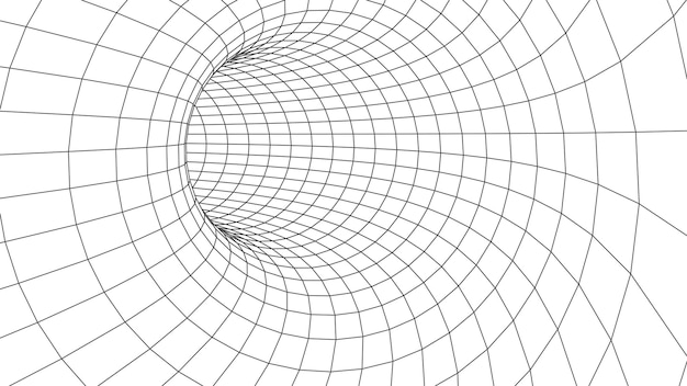 Tunnel of wormgat futuristisch perspectief mesh achtergrondtextuur vectorillustratie
