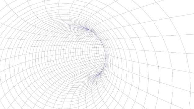 Туннель или червоточина 3d футуристическая перспектива текстуры фона сетки векторная иллюстрация