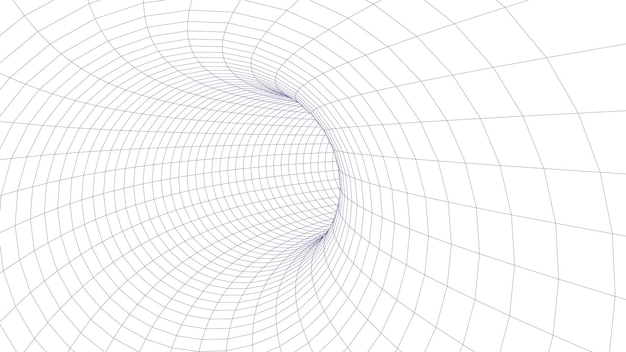 터널 또는 웜홀 3d 미래 관점 메쉬 배경 질감 벡터 일러스트 레이 션