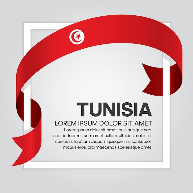 Tunusia ribbon flag vector illustration on a white background