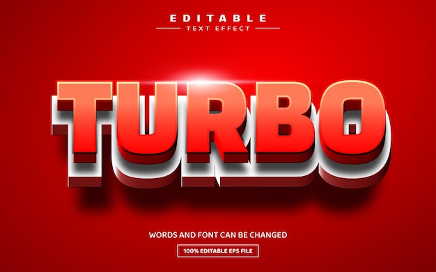 Turbo 3d editable text effect template