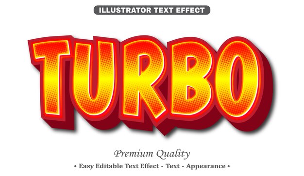 Vector turbo 3d editable text style effect