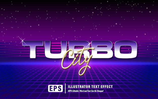 Vector turbo city-teksteffect - bewerkbaar