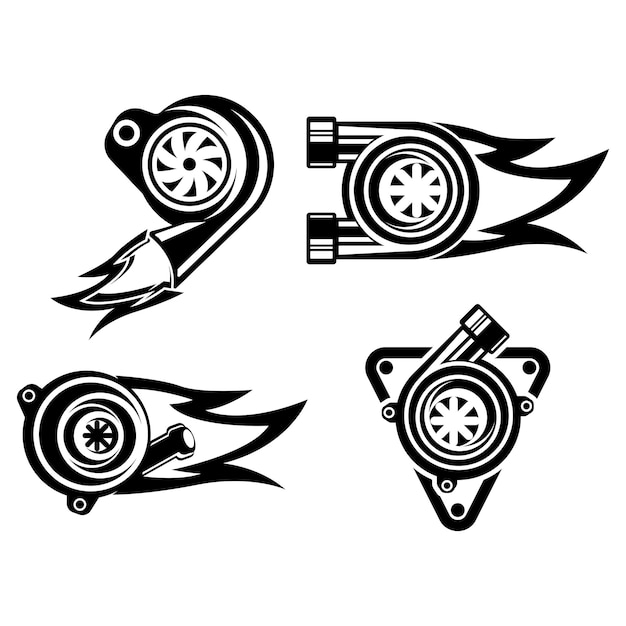 Turbo logo iconillustration design template