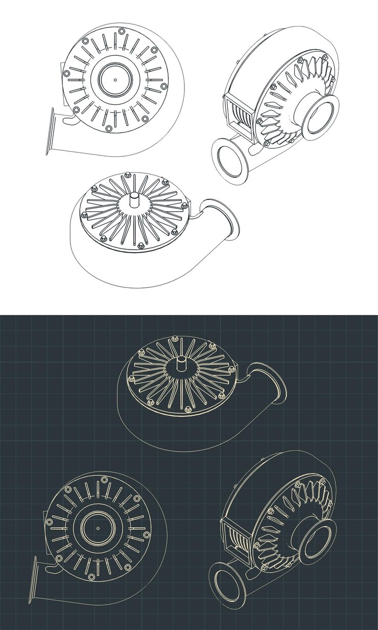 Vector turbo pump drawings