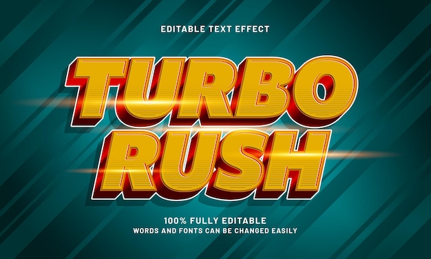 ターボ・ラッシュ (Turbo Rush) 編集可能なテキストエフェクトとスピード・アンド・ファスト・テーマ