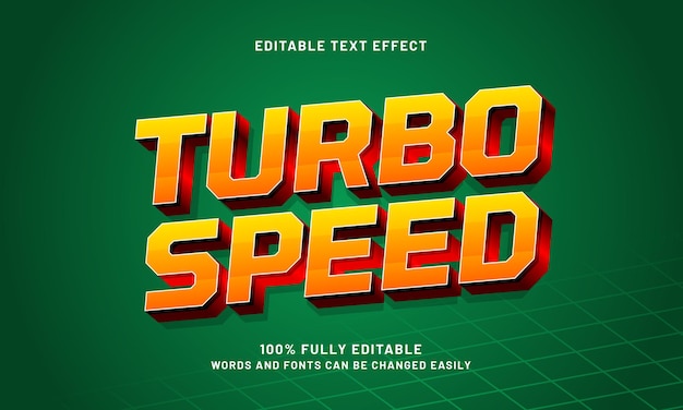 ターボスピード - スーパーレースとスピードのテーマで編集可能なテキスト効果