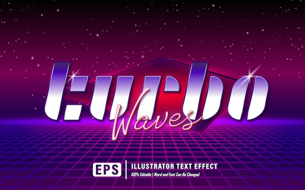 Turbo waves text effect - editable 