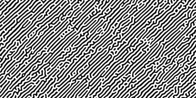 Vector turing reaction diffusion monochrome seamless pattern with directional motion