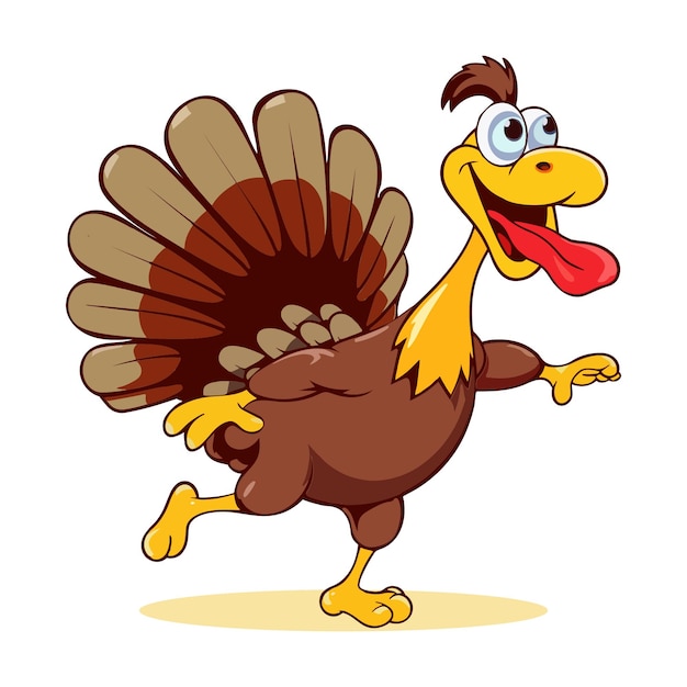 Turkey Bird Cartoon Vector Art Illustration