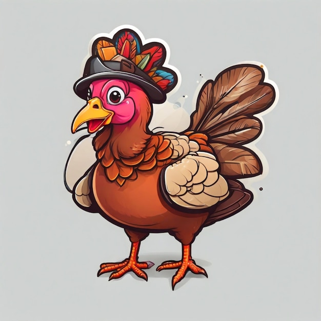 Vector turkey cartoon vector background