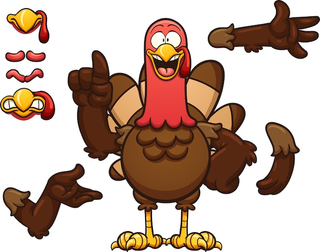 Vector turkey cartoon