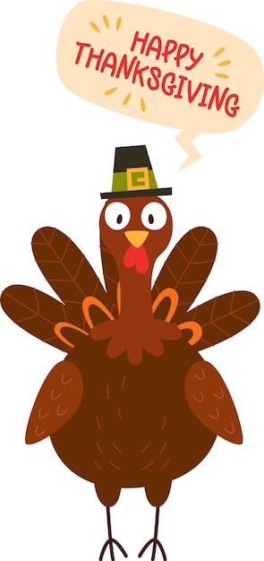 Vector turkey celebrating thanksgiving