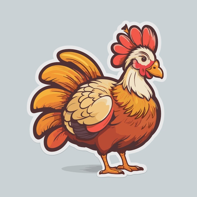 Vector turkey color cartoon vector