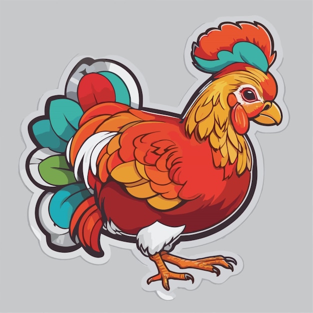 Vector turkey color cartoon vector