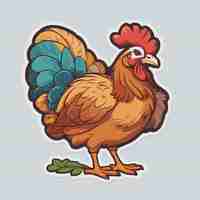 Vector turkey color cartoon vector
