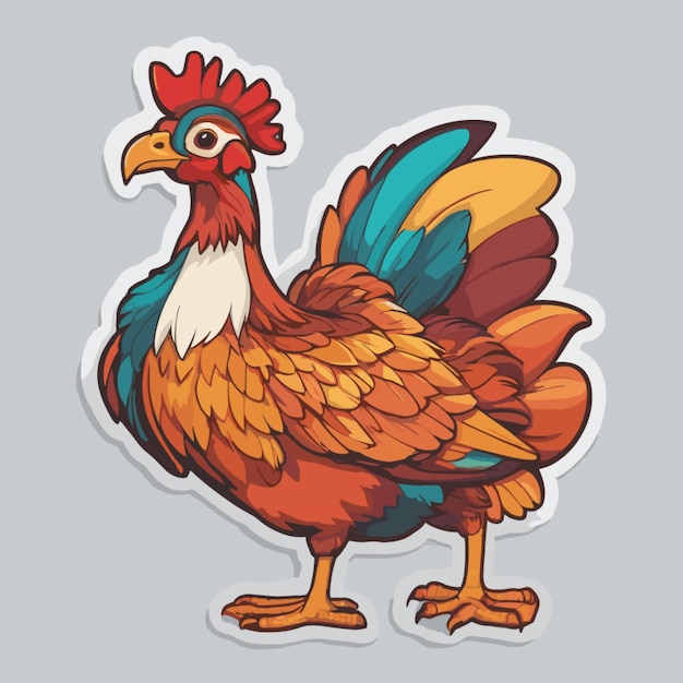 Vector turkey color cartoon vector