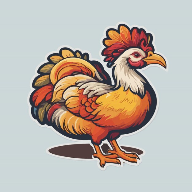 Vector turkey color cartoon vector