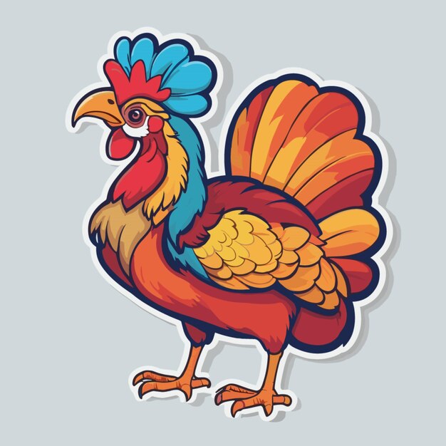 Vector turkey color cartoon vector