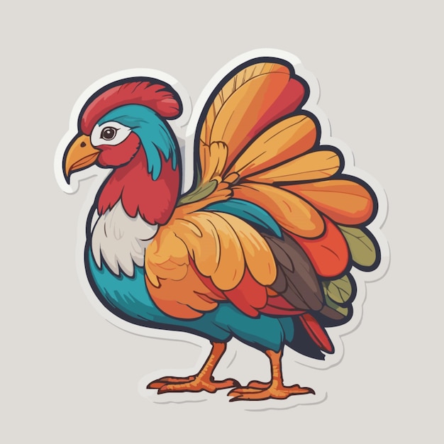 Vector turkey color cartoon vector