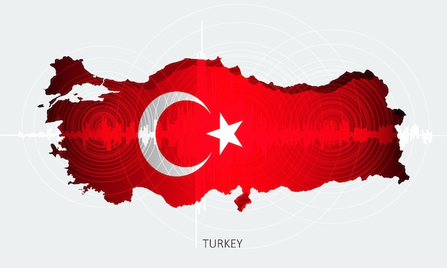 Turkey earthquake, pray for Turkey, Map and flag of Turkey, vector post, banner