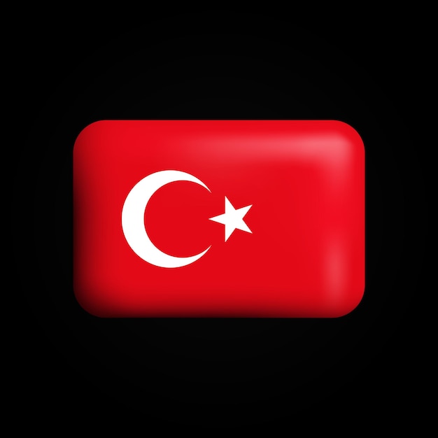 터키의 국기 3d 아이콘 터키의 국기