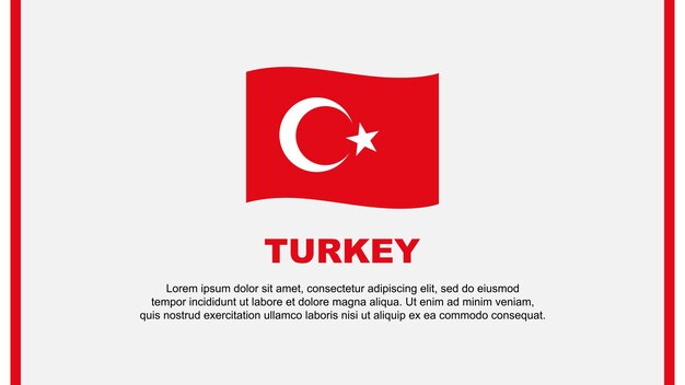 Turkey Flag Abstract Background Design Template Turkey Independence Day Banner Social Media Vector Illustration Turkey Cartoon