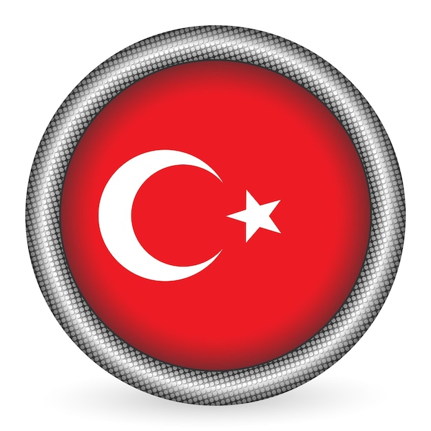 Vettore pulsante bandiera turchia