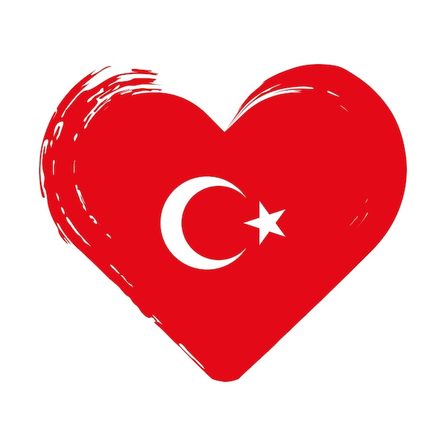 Turkey flag in heart shape