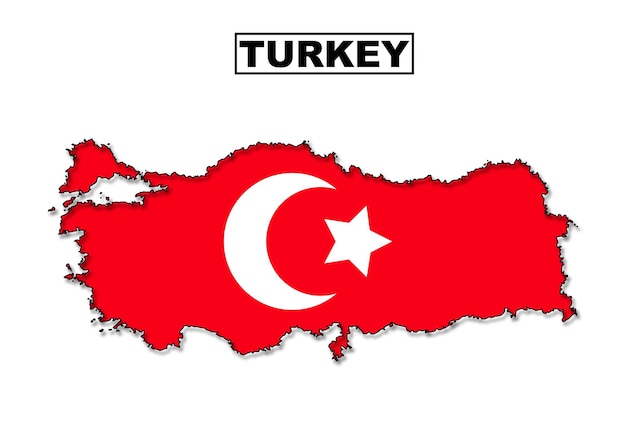 ベクトルのトルコの旗の地図