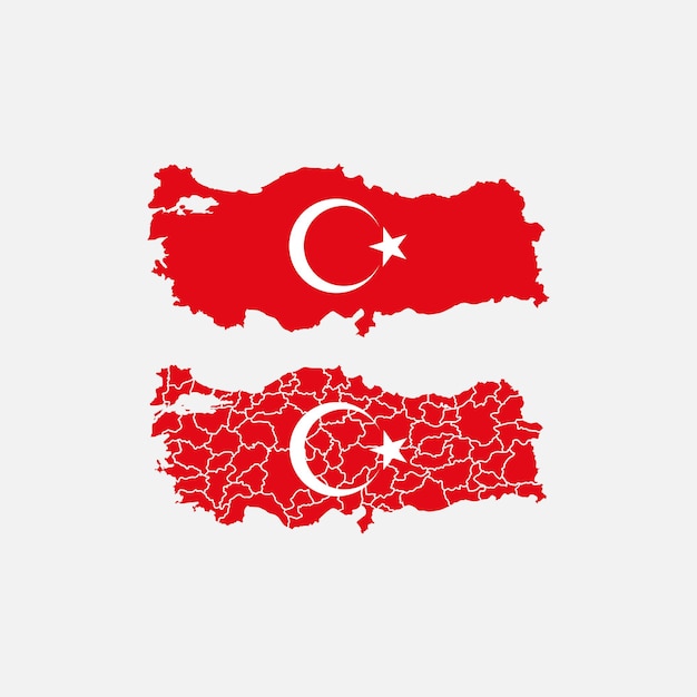 Turkey flag map vector illustration